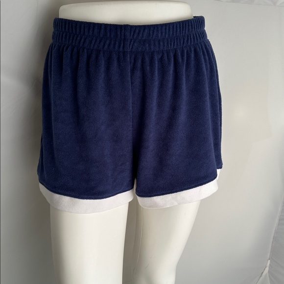 Z Supply navy blue and white terry cloth pull on shorts - Picture 1 of 11